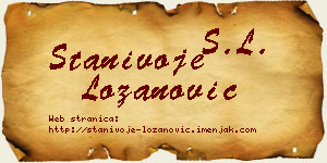 Stanivoje Lozanović vizit kartica